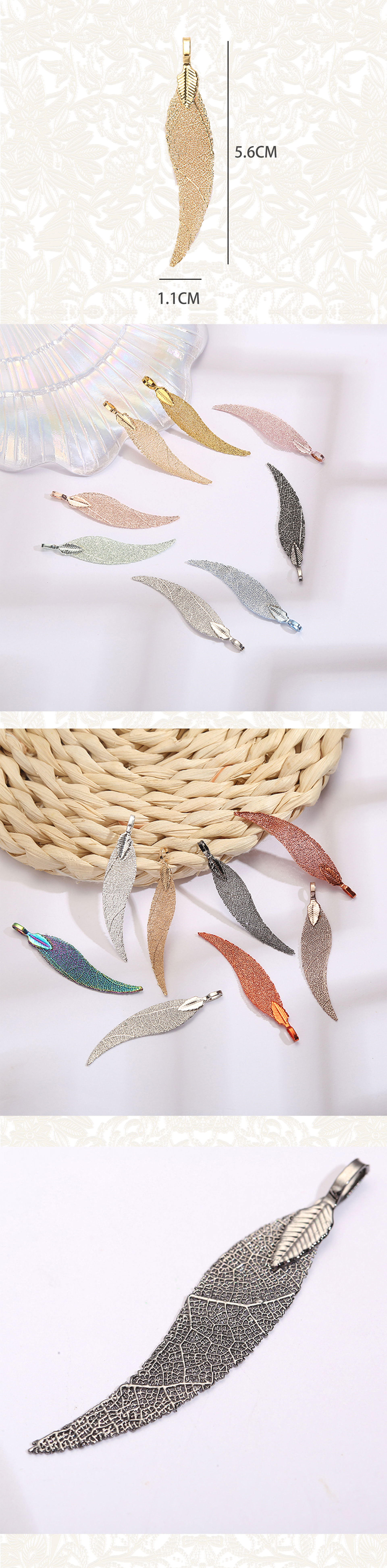 Natural leaf cut leaves, small chili peppers, earrings, accessories, necklaces, pendants, diy handicrafts, semi-finished materials pic 5