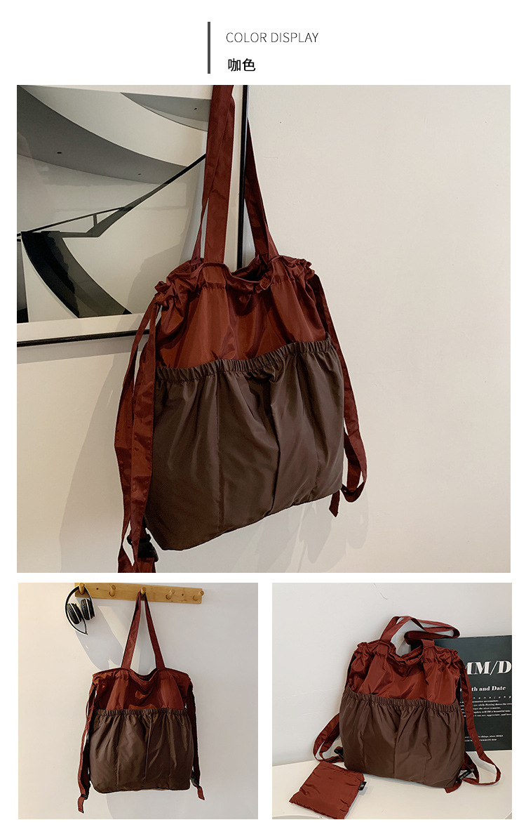 新款单肩包托特双肩折叠包手提简约通勤大容量时尚便携详情14