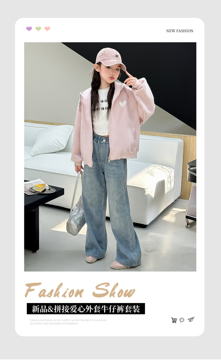 女童春秋款韩版休闲连帽卫衣外套中大童初中生洋气时尚儿童春装潮详情3