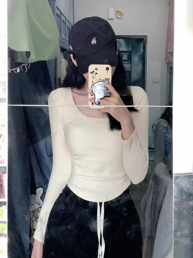 工厂店代发抖音爆款直播打底衫女甜辣内搭短款上衣女保暖修身显瘦详情13