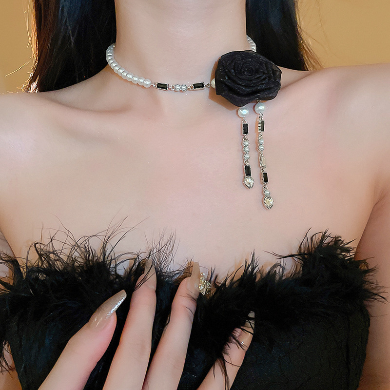 超仙珍珠蝴蝶结流苏双层项链气质高级感锁骨链时尚小众新娘饰品女详情21