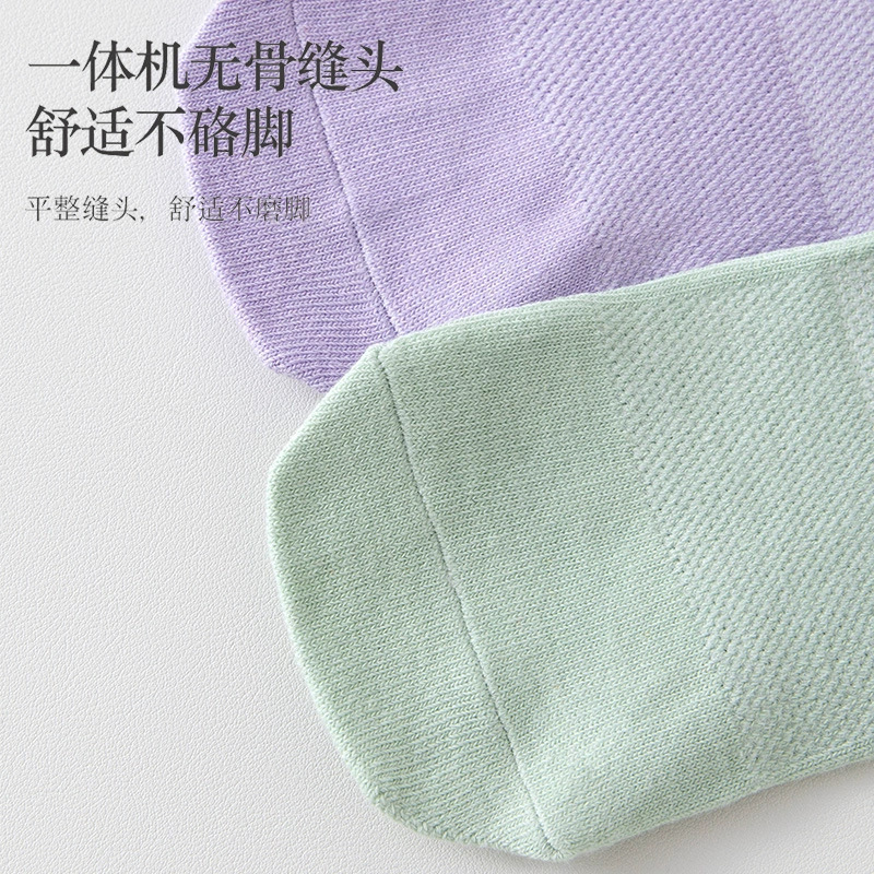 瑜伽袜棉袜硅胶防滑室内健身普拉提袜子无骨网眼运动感袜子短袜详情2