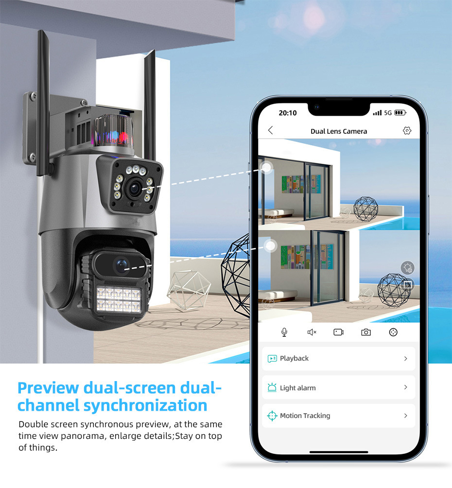 600万雄迈iCSee监控摄像头无线wifi室外红外双目枪球高清摄像机详情8