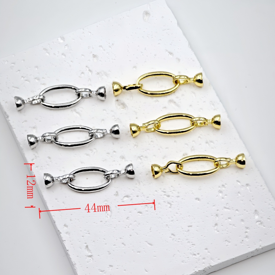 18k gold-plated zircon bow pearl buckle diy jewelry accessory, flower-shaped buckle sweater chain connection, end buckle pic 8