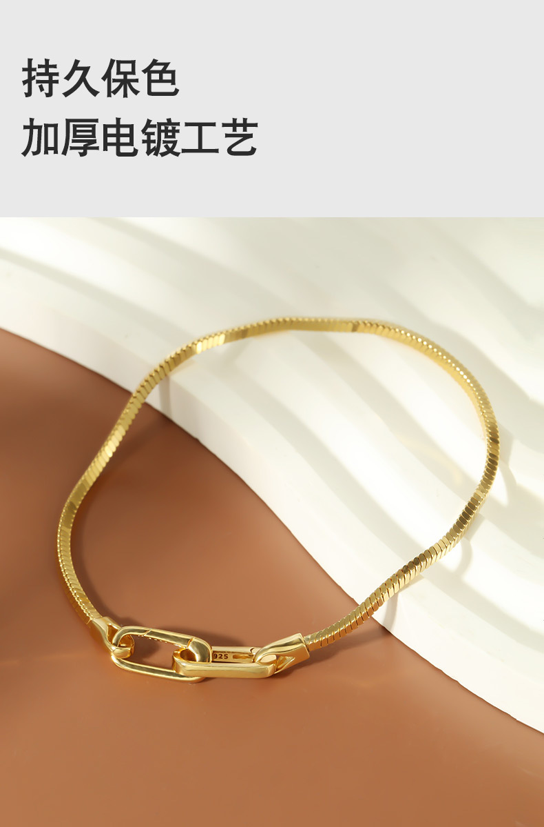 925纯银轻奢高级感手链女生小众蛇骨链万能扣首饰时尚ins手饰批发详情6