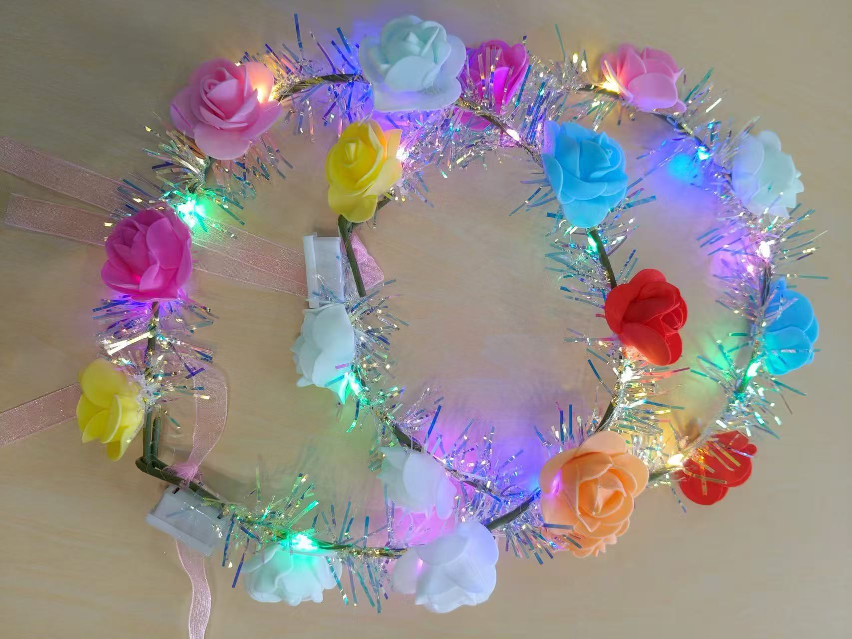 闪光金丝大花环花环发光玩具夜市玩具孙悟空帽气球闪光玩具详情9