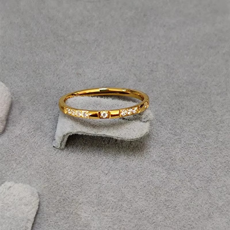 Pareja anillo anillo de nicho diseño de toda la vida diamantes diamantes influencer no perder color titanio acero anillo accesorios para mujeres dedo índice pic 3