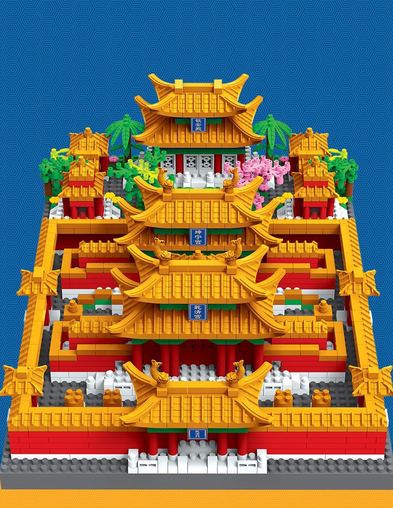 The three-in-one Chinese architectural micro-particle building block toy of the Forbidden City is a highly challenging and educational building block toy compatible with Lego pic 4