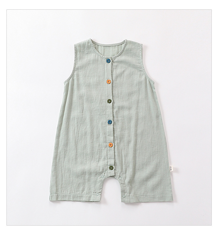 Baby sleeveless one-piece suit, Class a summer thin baby clothes, breathable pure cotton rocking clothes for boys and girls pic 17