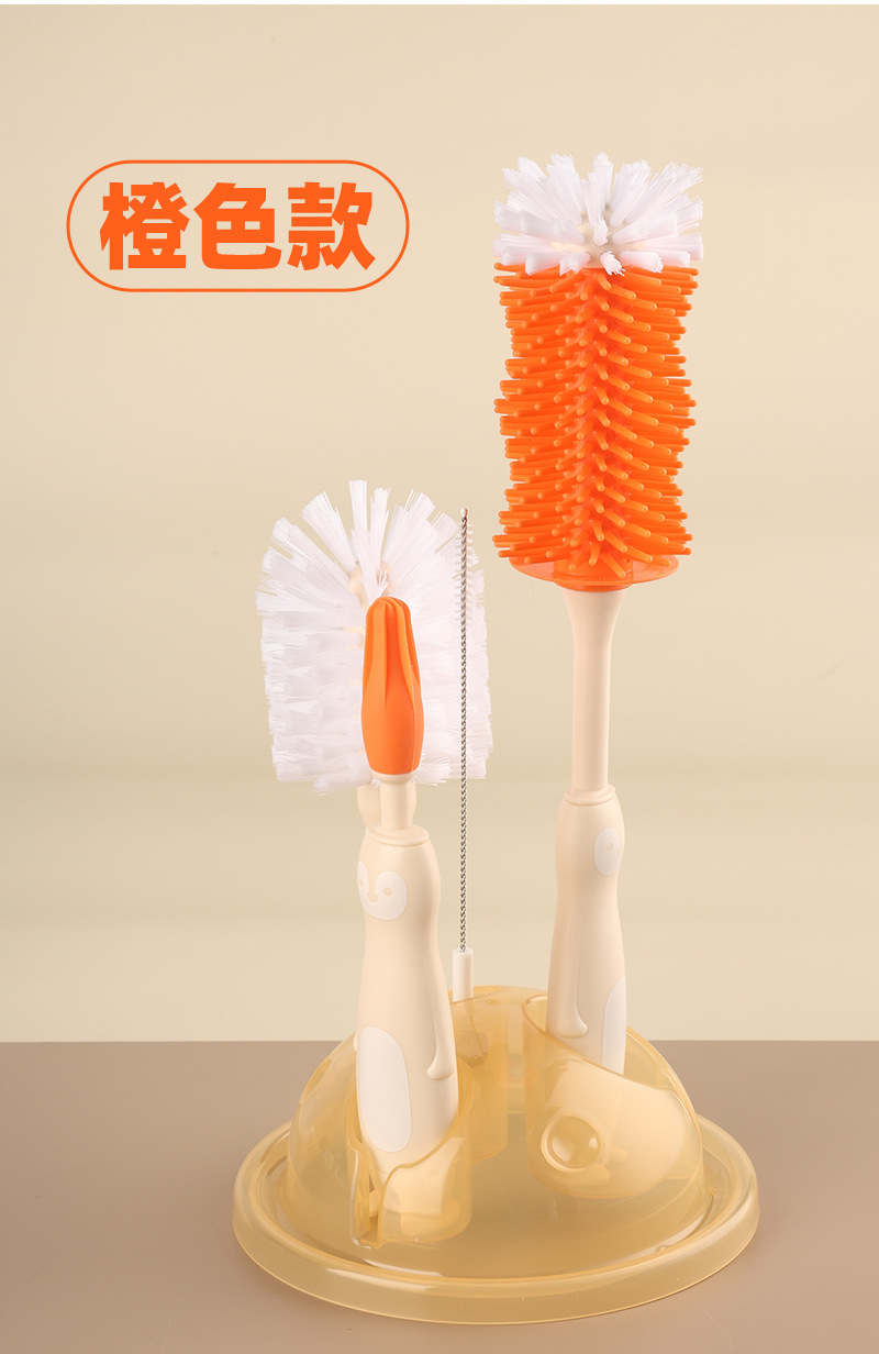 硅胶奶瓶刷子婴儿专用奶嘴刷吸管刷四合一刷子凹槽缝隙清洁刷套装详情14