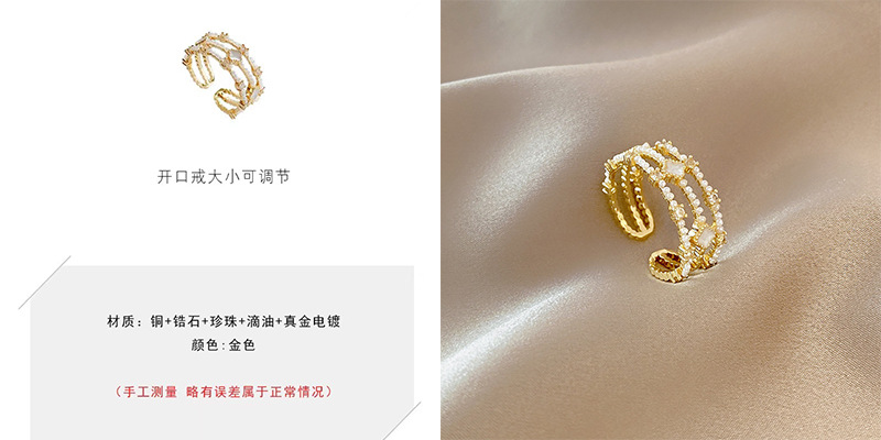 Korean-style niche light luxury ring, with a unique design sense, micro-inset zircon ring, a high-end and adjustable jewelry that is popular among Internet celebrities pic 4