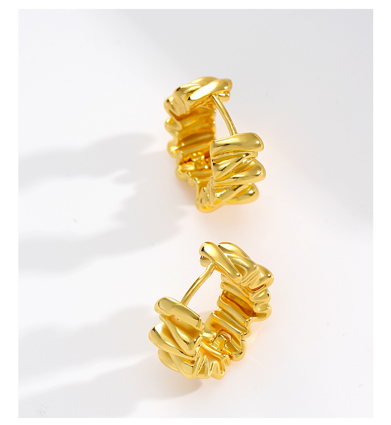 不规则褶皱耳环高级感简约百搭耳扣气质小众设计ins风耳饰耳钉女详情5