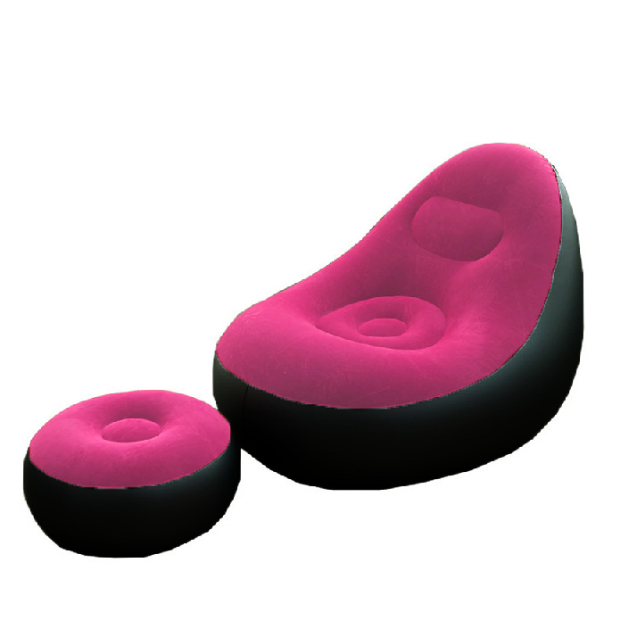 Cross-border flocking inflatable sofa, foldable lounge chair, outdoor sofa with footrests, combination lazy sofa, backrest lounge chair pic 10