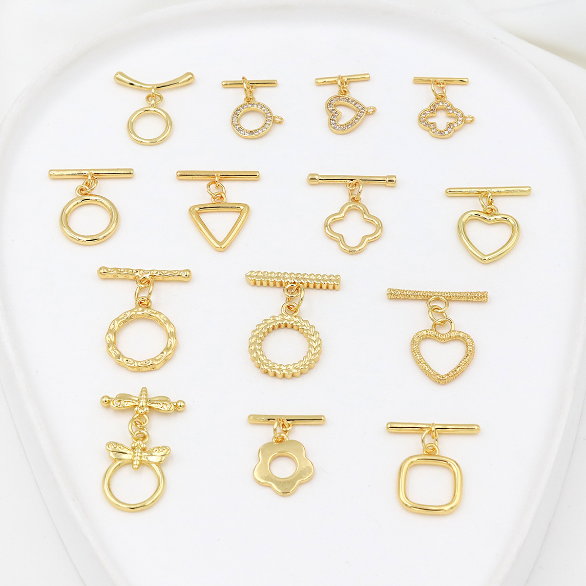 Color-preserving pure copper plated with 18K real gold OT clasp necklace bracelet ending connection clasp diy accessory factory B65 pic 9