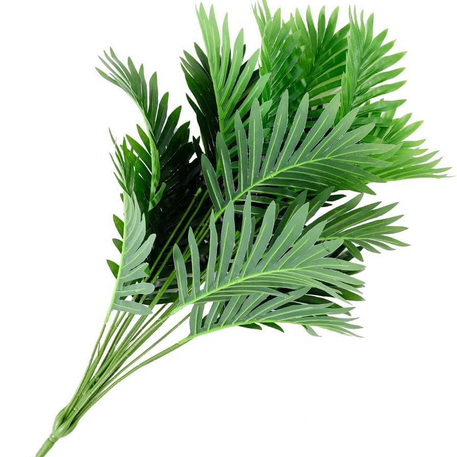 跨境热销仿真绿植18头散尾葵棕榈叶家居装饰户外庭院假花布置批发详情5