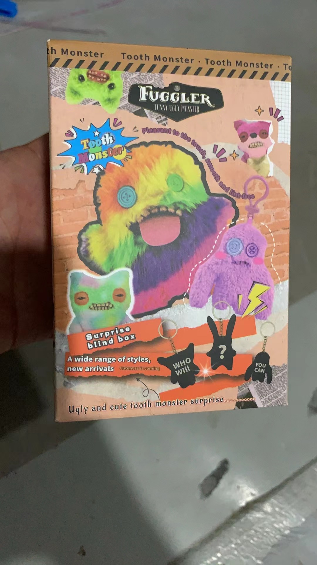 钥匙挂件正版大牙齿萌牙怪兽玩偶牙宝丑萌怪物搞怪毛绒支持一件代详情2