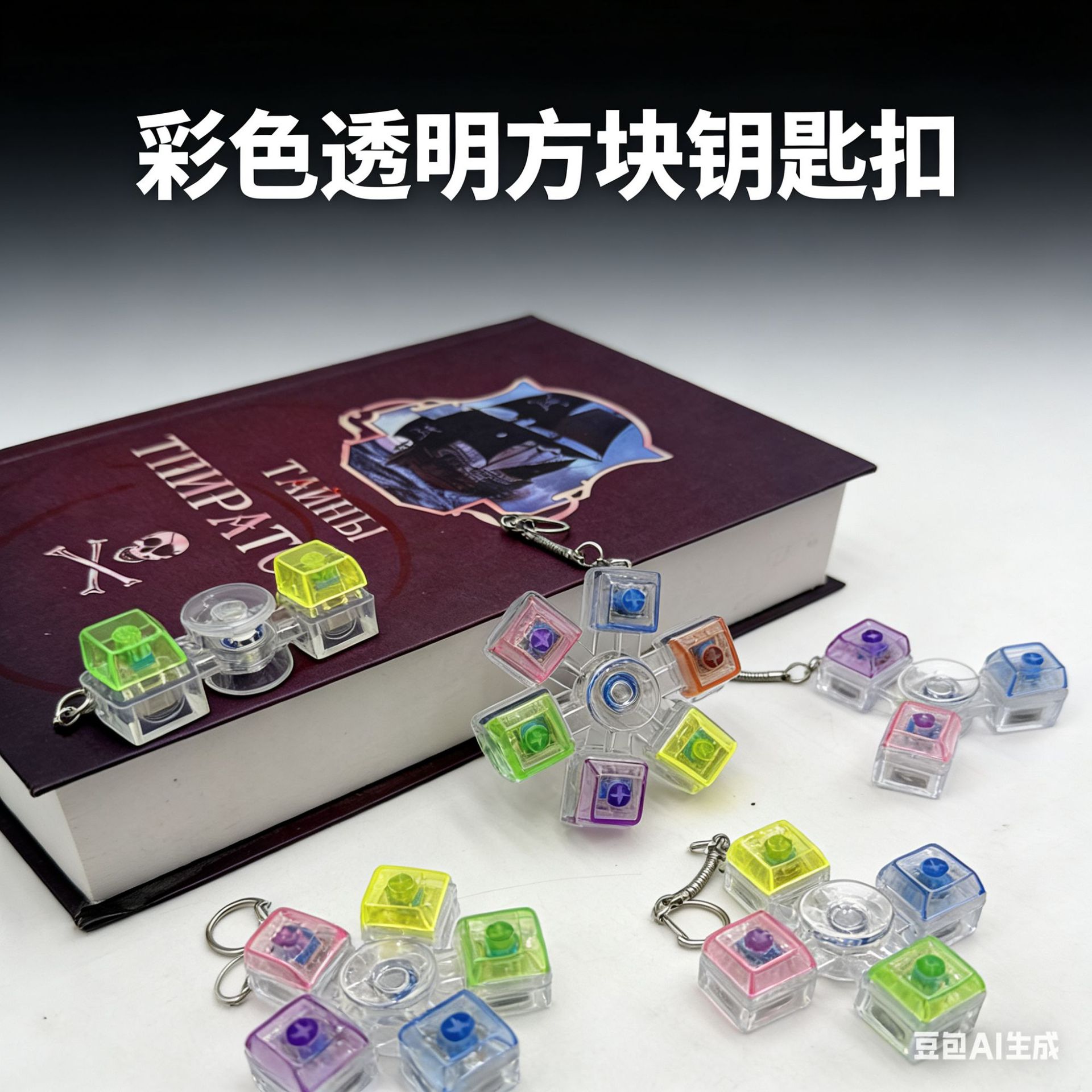 跨境按键陀螺键减压按键机械轴玩具创意按键发光电子键盘详情9