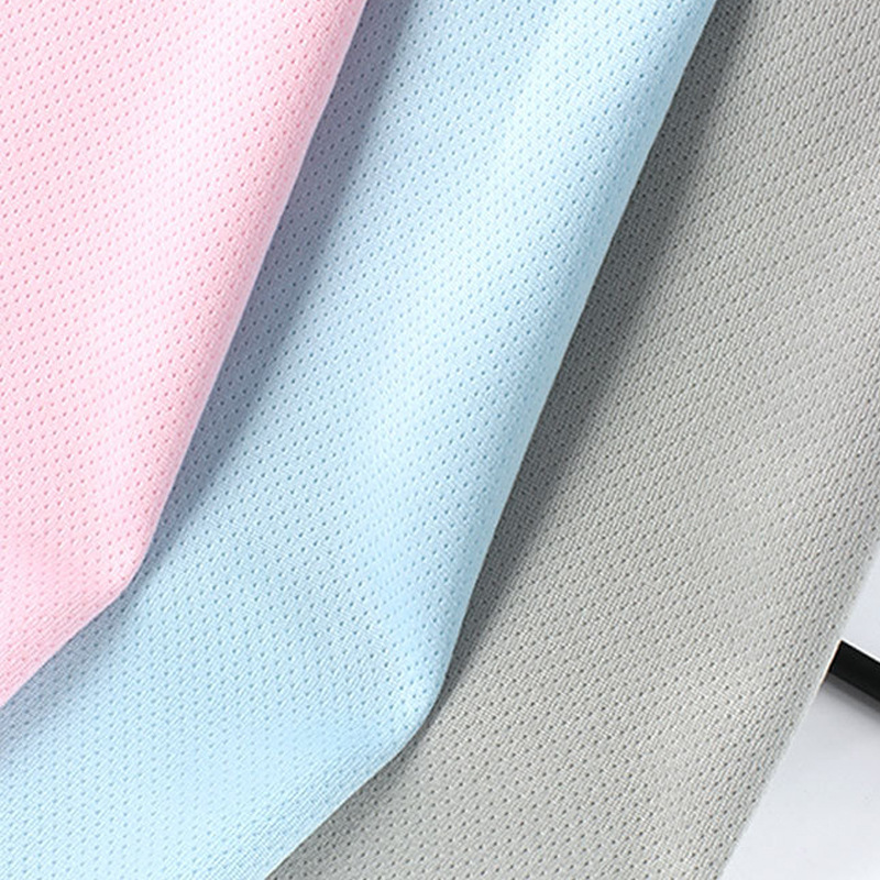 Wholesale double-tower mesh fabric, elastic polyester fabric, breathable and moisture-absorbing ball clothing, sportswear and casual wear fabric pic 1