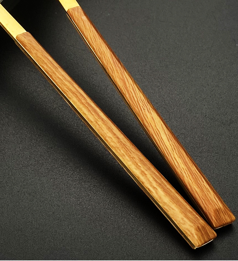 批发不锈钢仿木柄刀叉勺西餐餐具日式餐具牛排刀叉五件套木纹餐具详情13