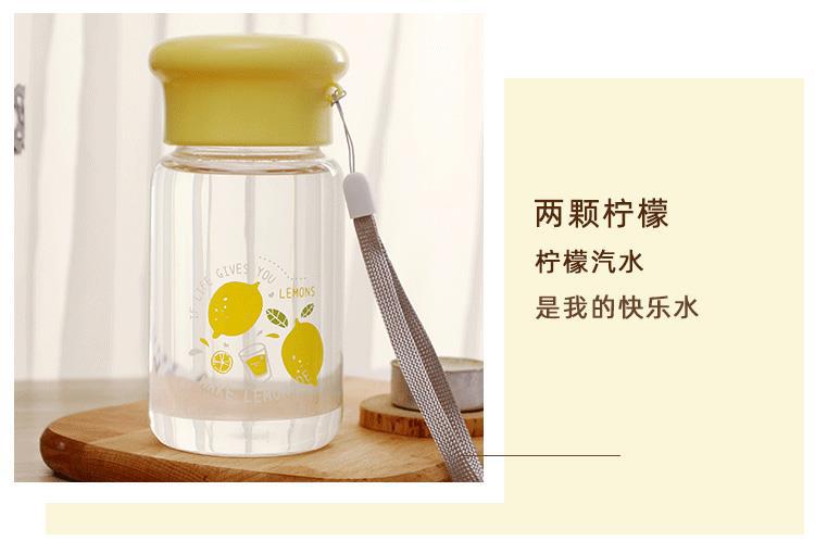柠檬精玻璃杯女创意卡通耐热水杯学生可爱小清新便携夏季随手提绳详情10