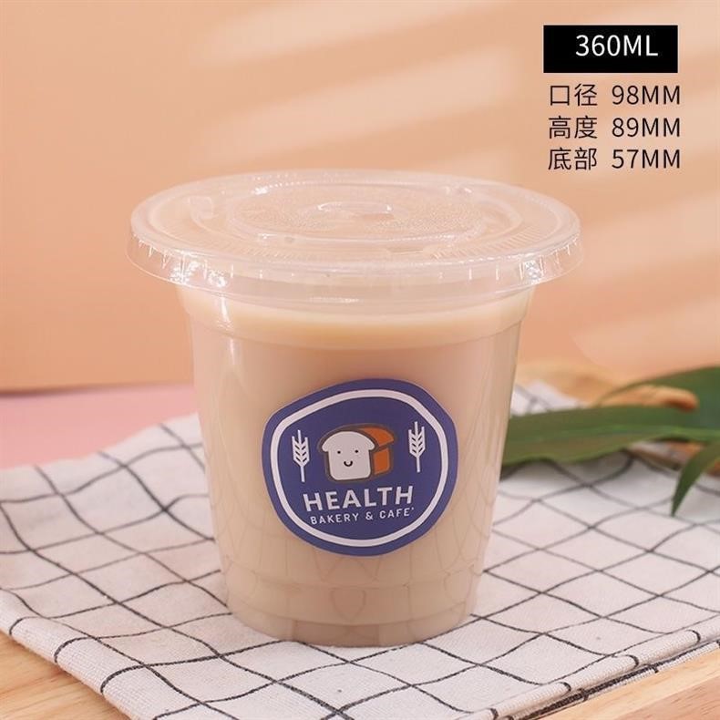 One piece of high-quality disposable plastic coffee cup, popular milk tea cup, popular thickened cold drink cup with lid from the factory pic 4