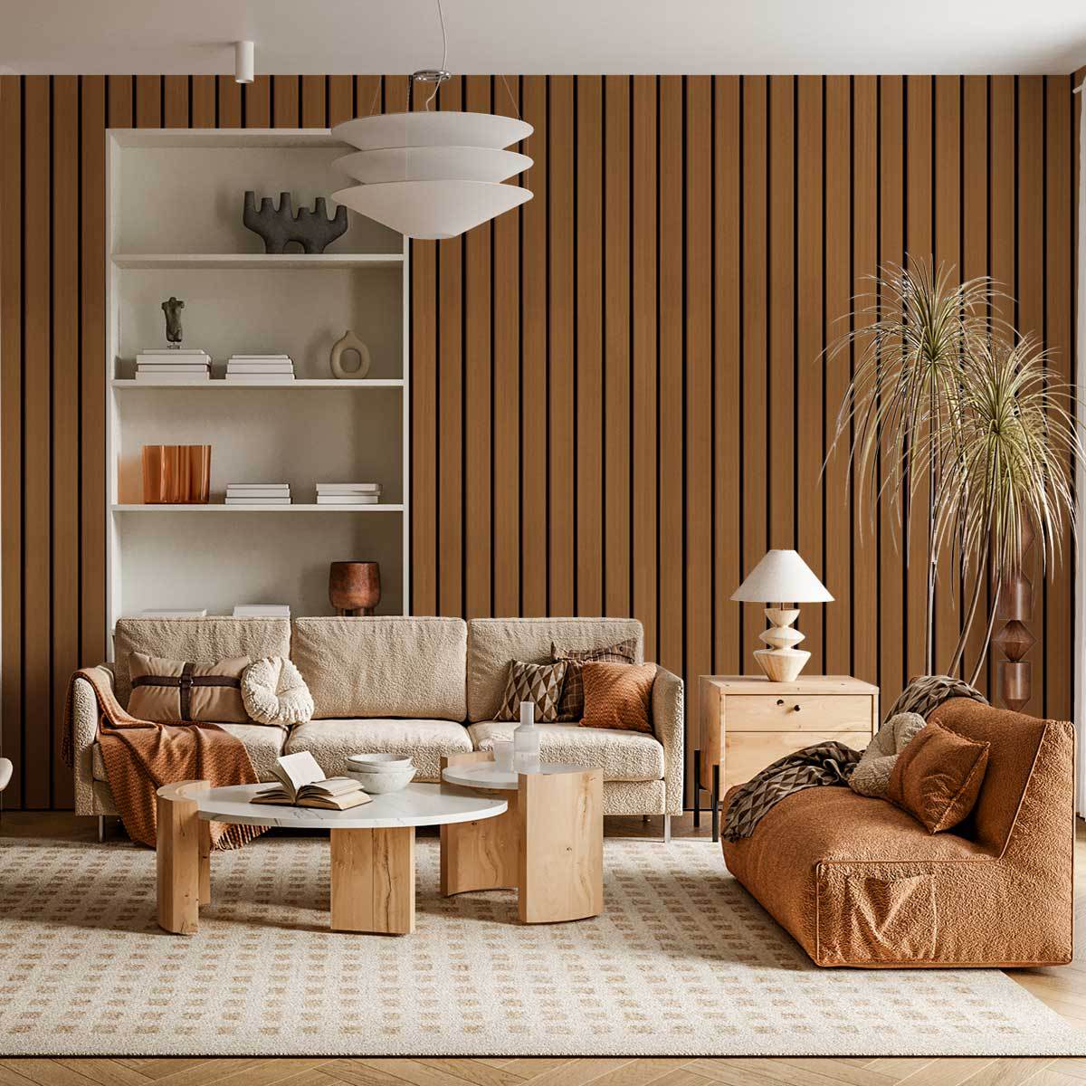 跨境仿格栅木条纹3d立体自粘墙贴防水加厚背景墙装饰壁纸家装定制详情10