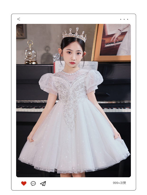 女童礼服轻奢小众高端洋气儿童钢琴走秀表演服女孩生日主持蓬蓬裙详情14