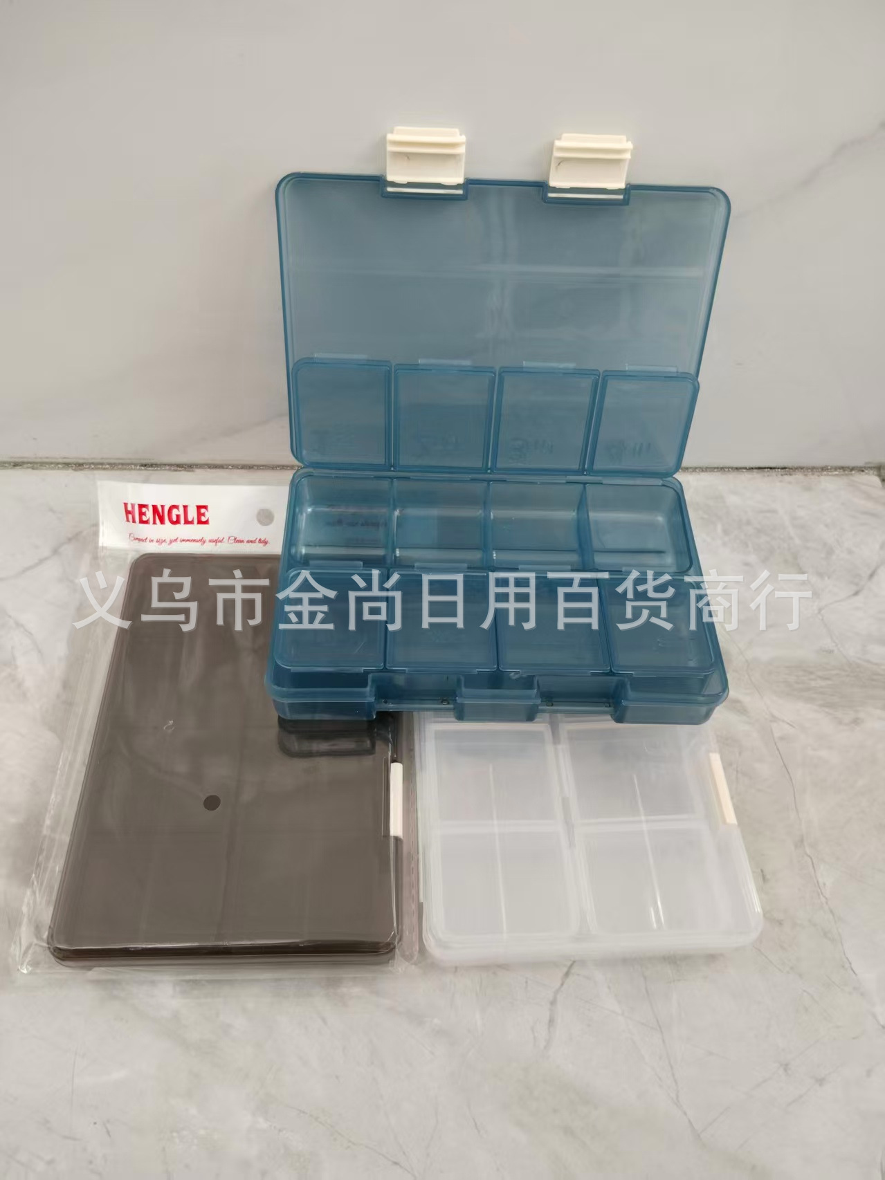 Household thickened transparent solid color plastic compartments storage box for toys, small items, tools and parts classification storage box pic 4
