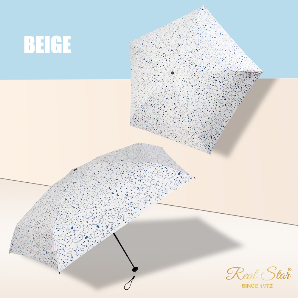New 5-fold lightweight sun umbrella, 5-bone manual folding mini umbrella, plain printed sunshade pocket umbrella pic 9