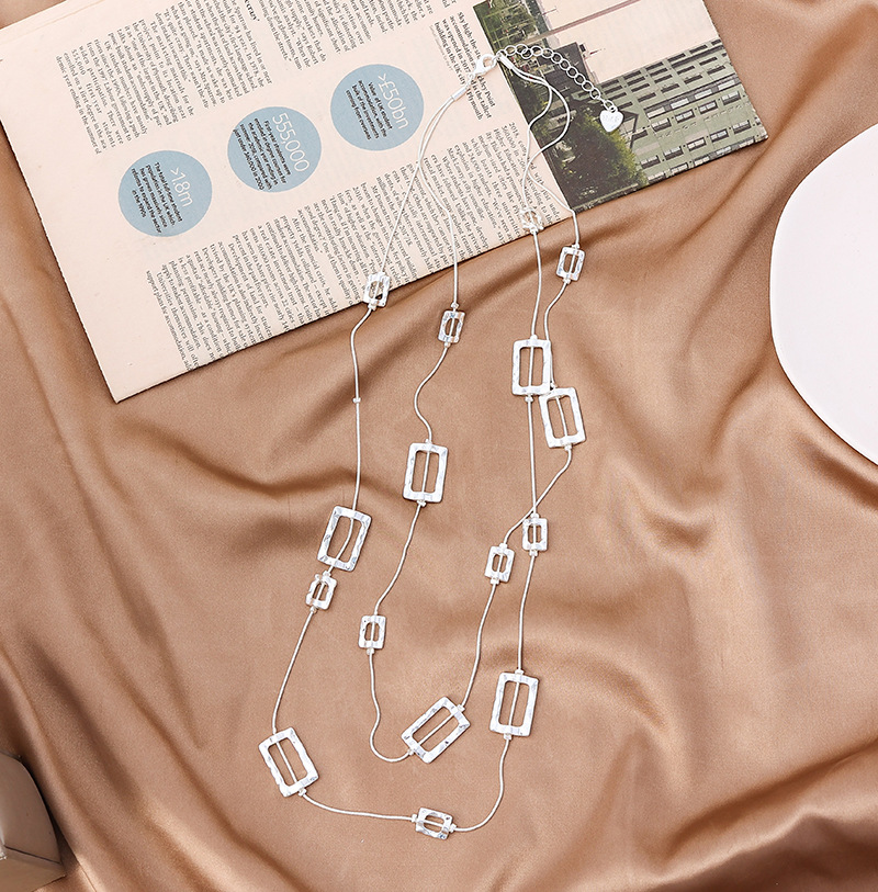 亚马逊新款项链欧美流行百搭桃心精致女士长款项链双层女长毛衣链详情14