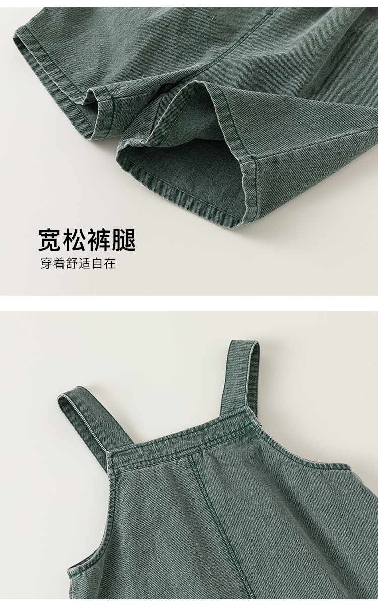 宥宝童装夏季童装新品韩版女童条纹T恤背带裤男童两件套儿童套装详情20