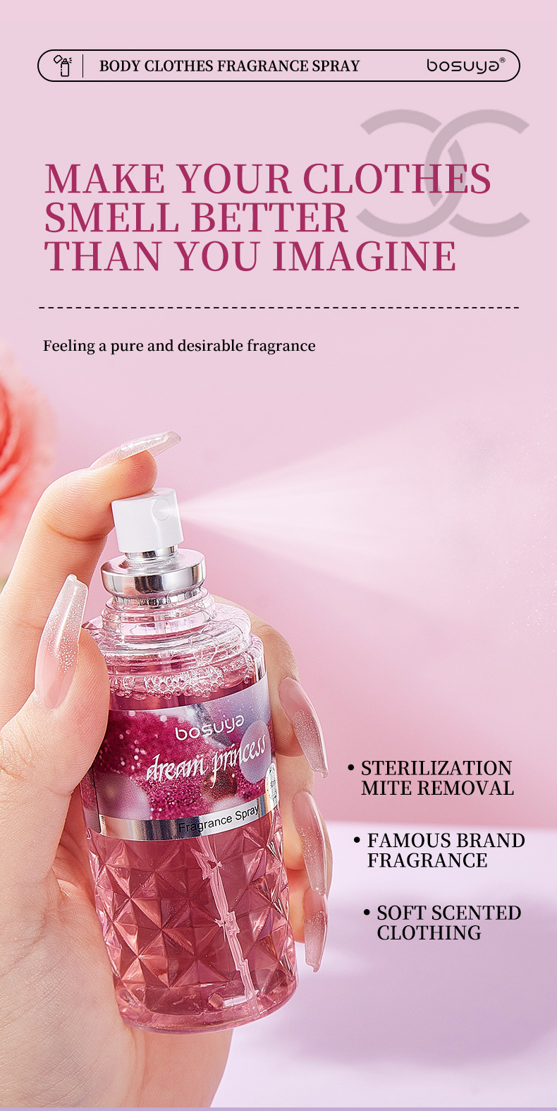【 Cross-border Exclusive 】BOSUYA Fragrance Spray Perfume is a natural, fresh, long-lasting, light and unisex body perfume pic 7