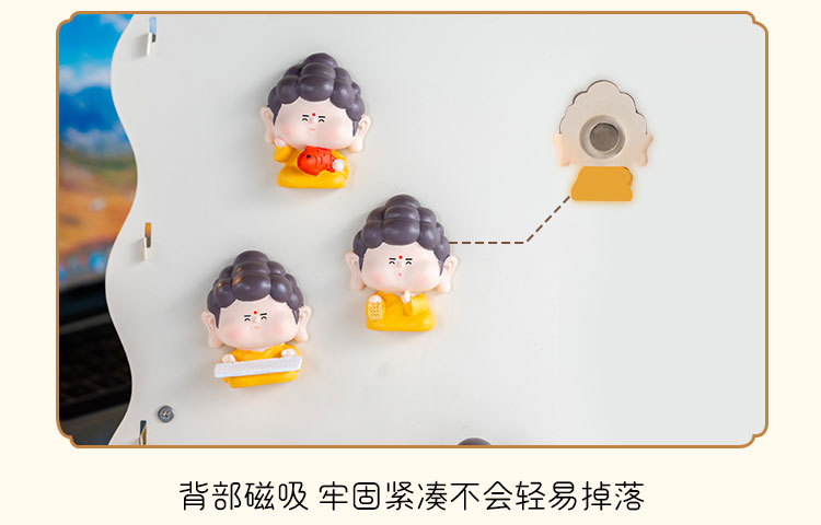 可爱卡通情绪稳定佛祖小摆件冰箱贴车载树脂工艺品客厅桌面装饰品详情12