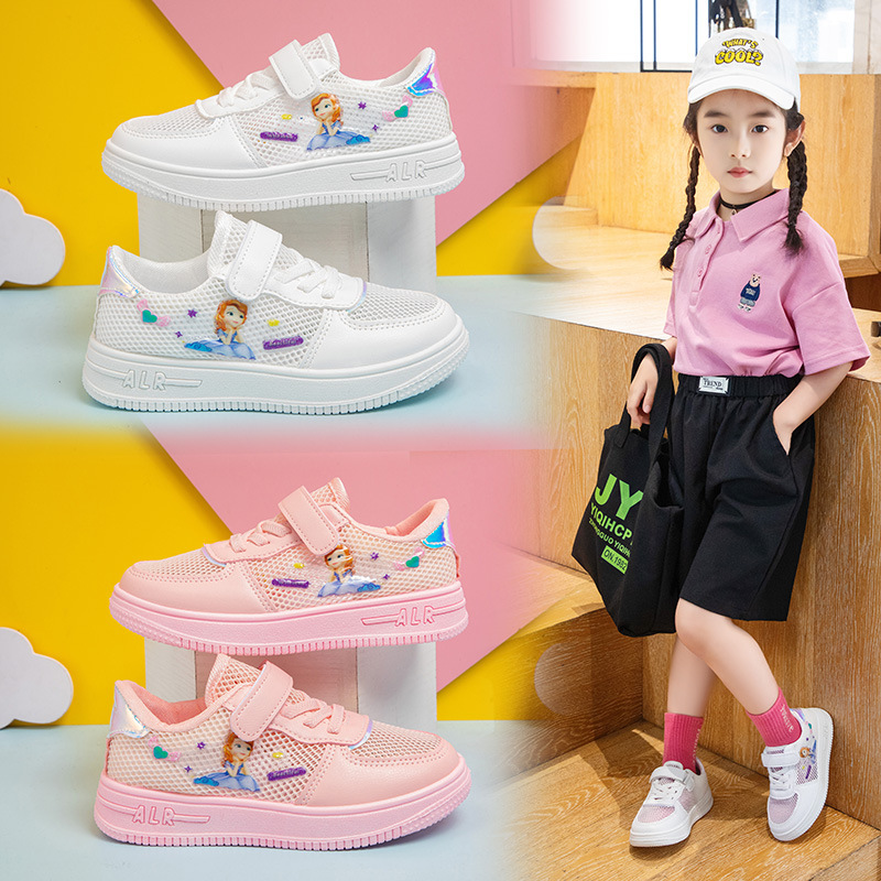 女童鞋网面小白鞋2024春夏季透气新款儿童板鞋小学生公主运动鞋子详情6