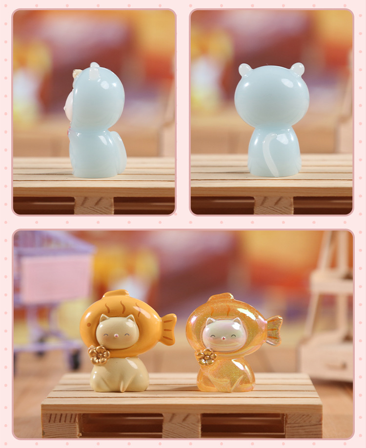Creative and cute two-cartoon desktop ornaments for my cat, birthday gifts, blind boxes, figurines wholesale, healing and adorable beads pic 17