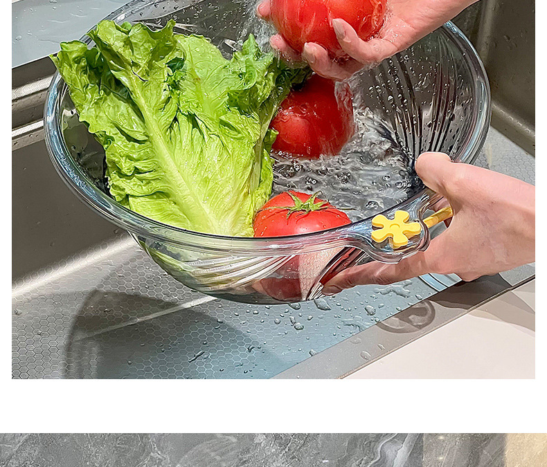 家用高颜值透明加厚纹理洗衣盆多功能壁挂洗脚盆塑料厨房洗菜盆子详情6