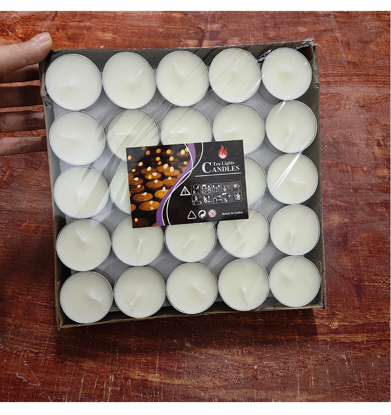 Wholesale of 100 box-packed 4-hour smokeless candle tea brewing paraffin wax birthday confession small candles, 50 round pieces pic 18