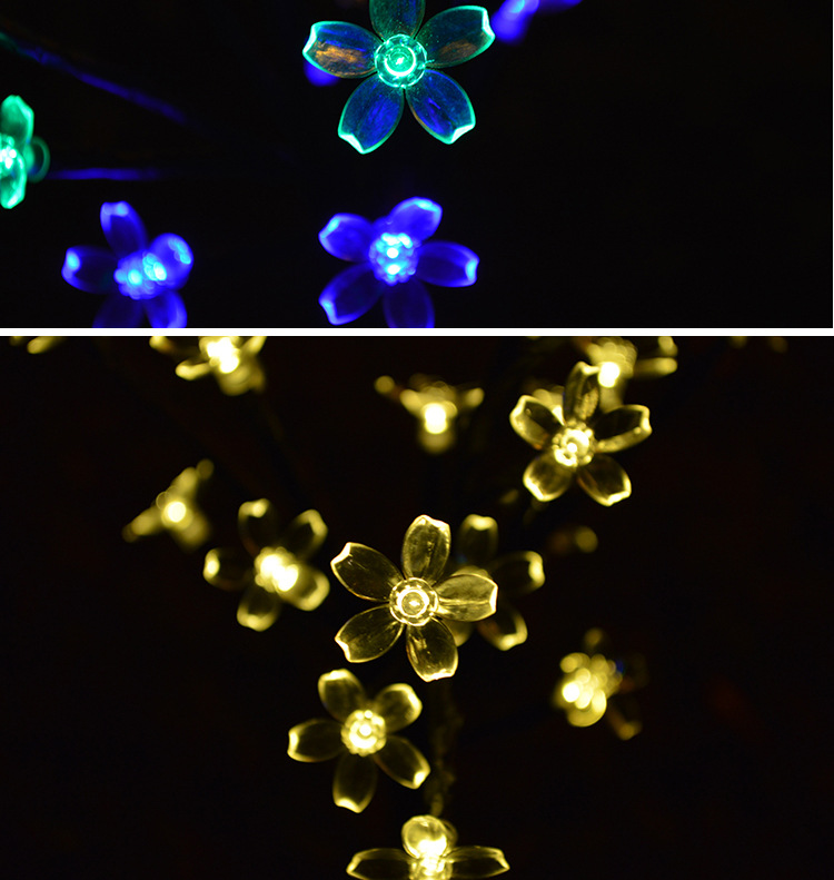 Factory direct sales of solar outdoor ground socket lights, 20 lights, LED lights, cherry blossom lights, branch lights, garden and courtyard decorative lights pic 8