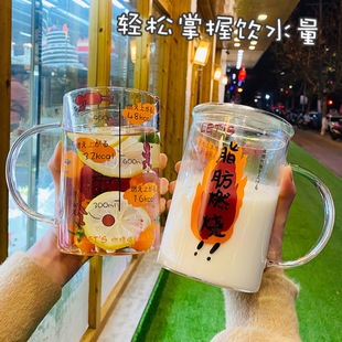 高硼硅玻璃杯 家用带把彩把水杯 家用办公室杯男女水杯泡茶杯详情8