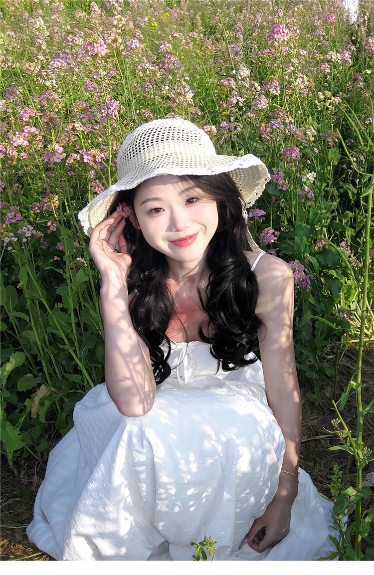 夏季穿搭法式白色吊带连衣裙子女夏2025新款独特漂亮温柔气质长裙详情6
