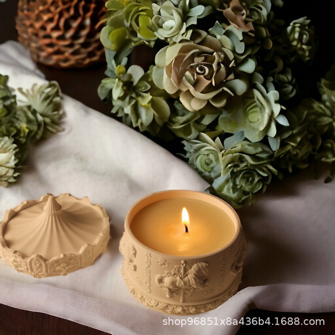Carousel plant soybean wax essential oil wax scented candles, decorative items, gift boxes, wedding gifts, souvenirs, presents pic 4
