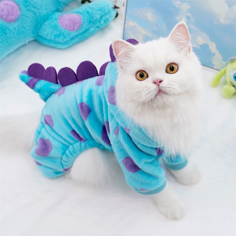 Teddy dog and cat autumn and winter cute thick four-legged clothes, small and medium-sized dog flannel transformation suit dog clothing, warm, comfortable and cold-resistant, with various styles pic 12