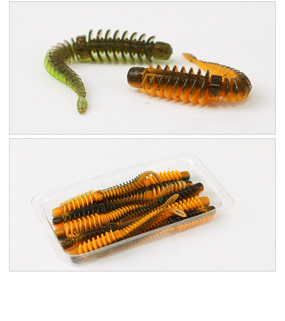 掠鲨|10只装7.5cm浮水轻舞虫加盐浓腥反螺纹针尾路亚软饵黑坑仿生详情14