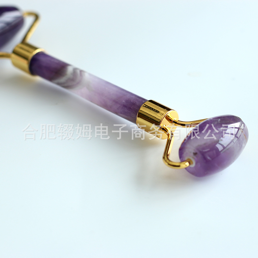 工厂直销紫水晶玉石滚轮按摩器专用脸部刮痧按摩美容棒美容院推拿馆用详情48