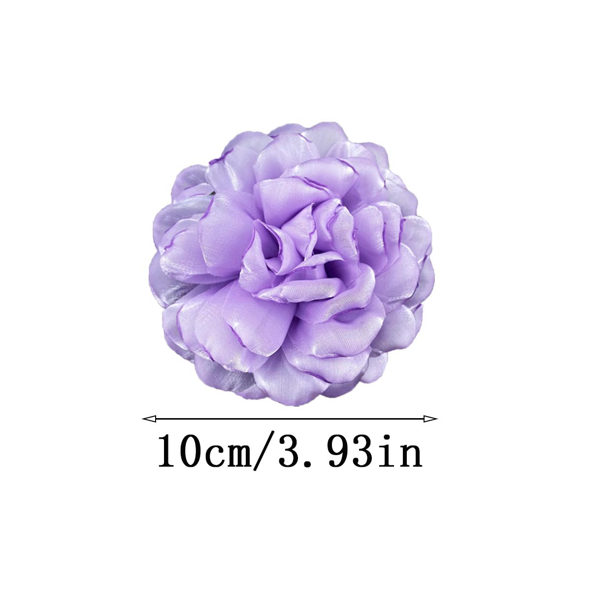 10cm欧根纱百合缎面烧边纱花diy手工头饰服饰辅料鞋花批发发饰详情6