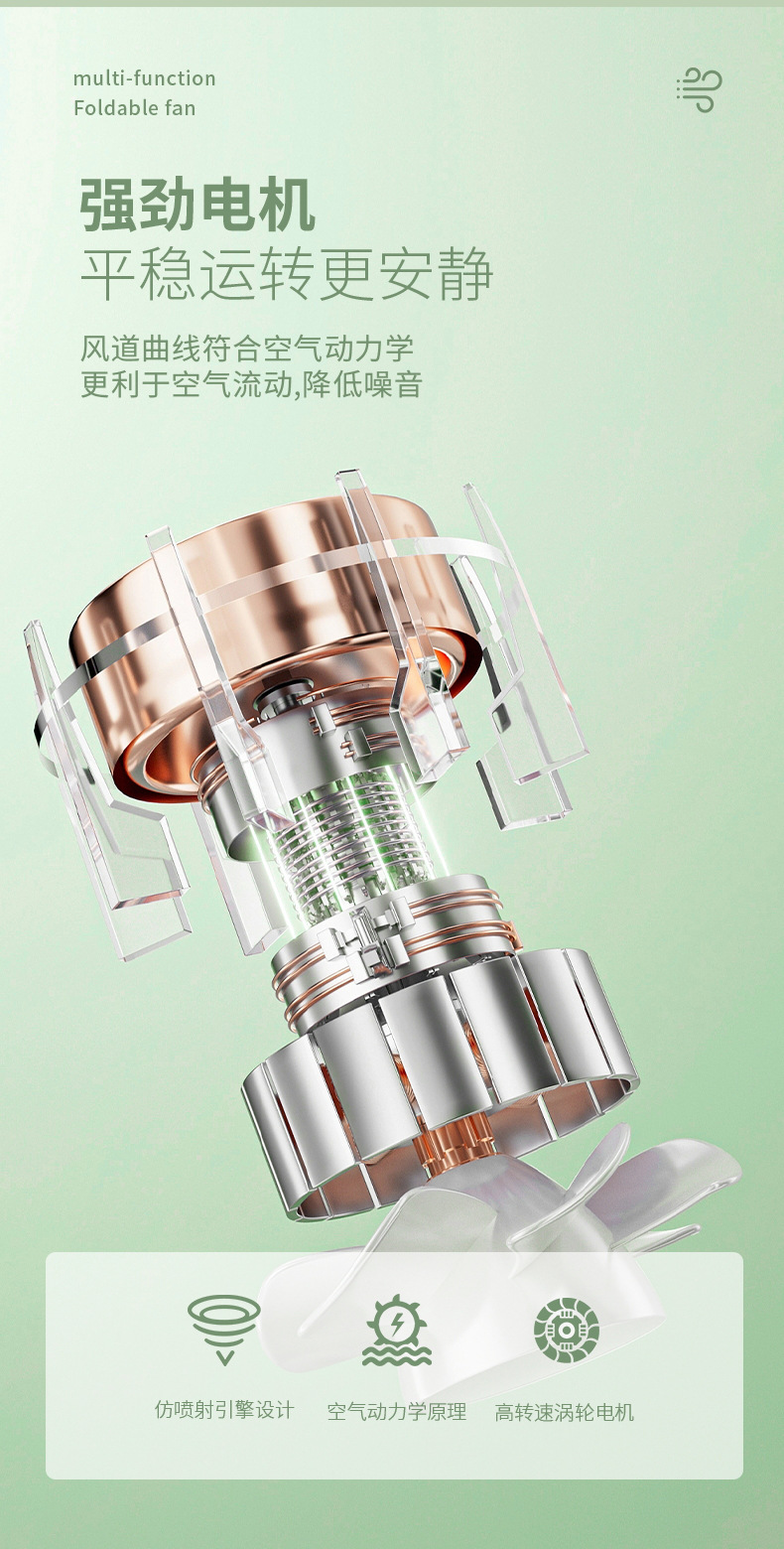 跨境迷你小风扇台式桌面便携式风扇家用宿舍挂立两用USB电风扇详情16