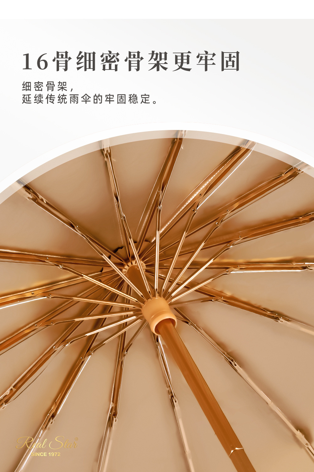 芙蕖三折手开16骨铝合金复古国风伞仿油纸伞竹手柄连年有余图案详情7
