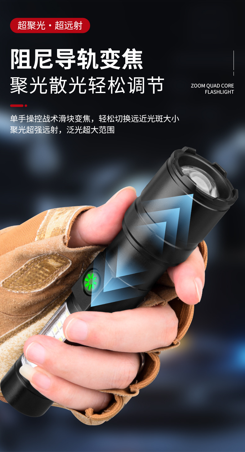 The new cross-border high-intensity flashlight, a 100,000-lumen aluminum alloy white laser flashlight, is portable for charging and has a long battery life pic 8