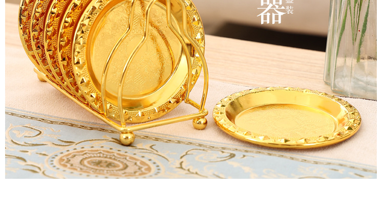 欧式金色餐具小碟子带架家用餐杯垫点心零食盘蛋糕盘首饰收纳盘详情5