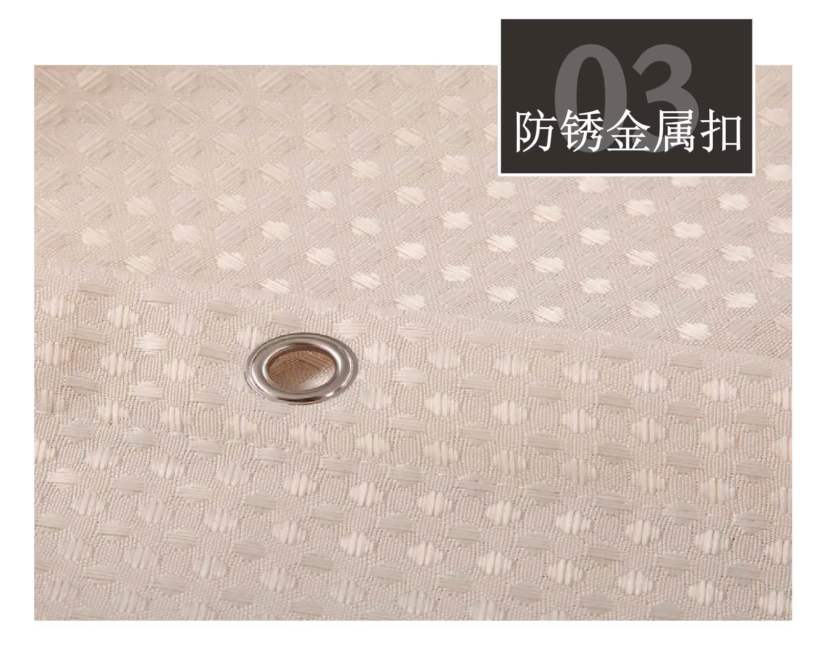 跨境供应 双面纯色圆点华夫格浴帘 防水防霉浴室卫生间免打孔浴帘详情10